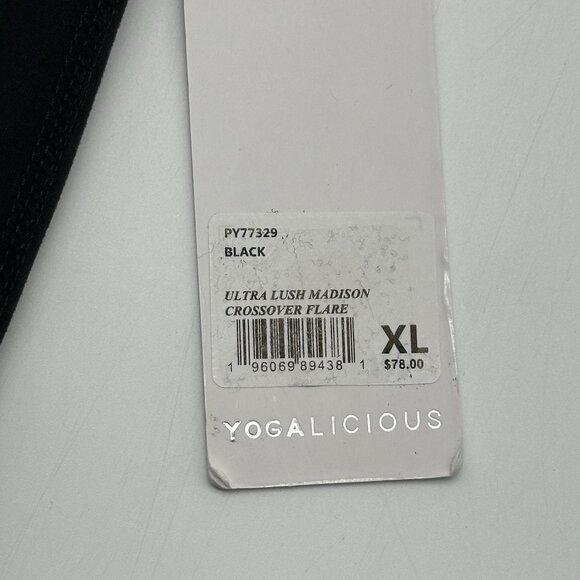 Yogalicious Madison Crossover Flare Size XL Black High Waisted Yoga Legging NWT - Picture 6 of 12
